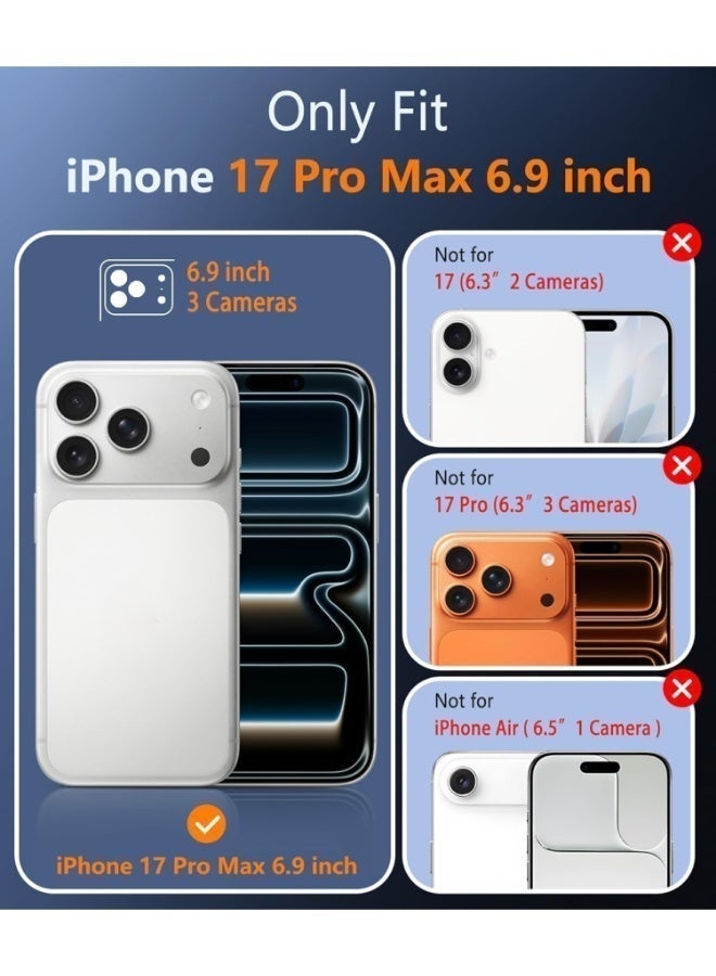 جراب لهاتف Apple iPhone 17 Pro-Max: جراب هاتف مغناطيسي شفاف مع واقي شاشة متوافق مع Magsafe Slim Anti-Yearing ومضاد للصدمات ومضاد للاصفرار (شفاف) - Image 3